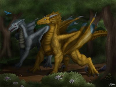 Dragoniade and Sil'vah (Dragon)
Commission done by [url=http://http://targonreddragon.deviantart.com/]Kevin Dragon[/url]
Keywords: KevinDragon;Dragoniade Dragon;Silvah Dragon