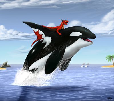 Dragoniade (Orca) - The Killer Whale Rider
Commission done by [url=http://http://targonreddragon.deviantart.com/]Kevin Dragon[/url]
Keywords: KevinDragon;Dragoniade Orca