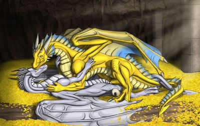 Dragoniade and Sil'vah (Dragon) - Treasures of Love (Clean)
Commission done by [url=http://http://targonreddragon.deviantart.com/]Kevin Dragon[/url]
Keywords: KevinDragon;Dragoniade Dragon;Silvah Dragon