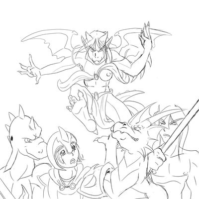 Dragoniade (Anthro) with Group
Gift done by Magicalmelonball
Keywords: Magicalmelonball;Dragoniade Anthro