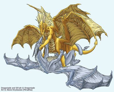 Dragoniade (Taur) & Sil'vah (Dragon)
Commission done by Mirsathia
Keywords: Mirsathia;Dragoniade Taur;Silvah Dragon