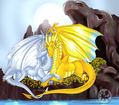 Dragoniade and Sil'vah (Dragon)
Commission done by [url=http://sandragon.deviantart.com/]Sandragon[/url]
Keywords: Sandragon;Dragoniade Dragon;Silvah Dragon
