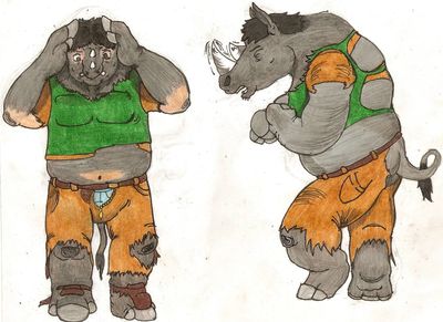 Rhinoceros Transformation 3/4
Commission done by [url=http://luckery.deviantart.com/]Wolfaro[/url]
Keywords: Wolfaro;Rhino TF